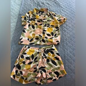 RACHEL ZOE tropical floral short sleeve pajama set